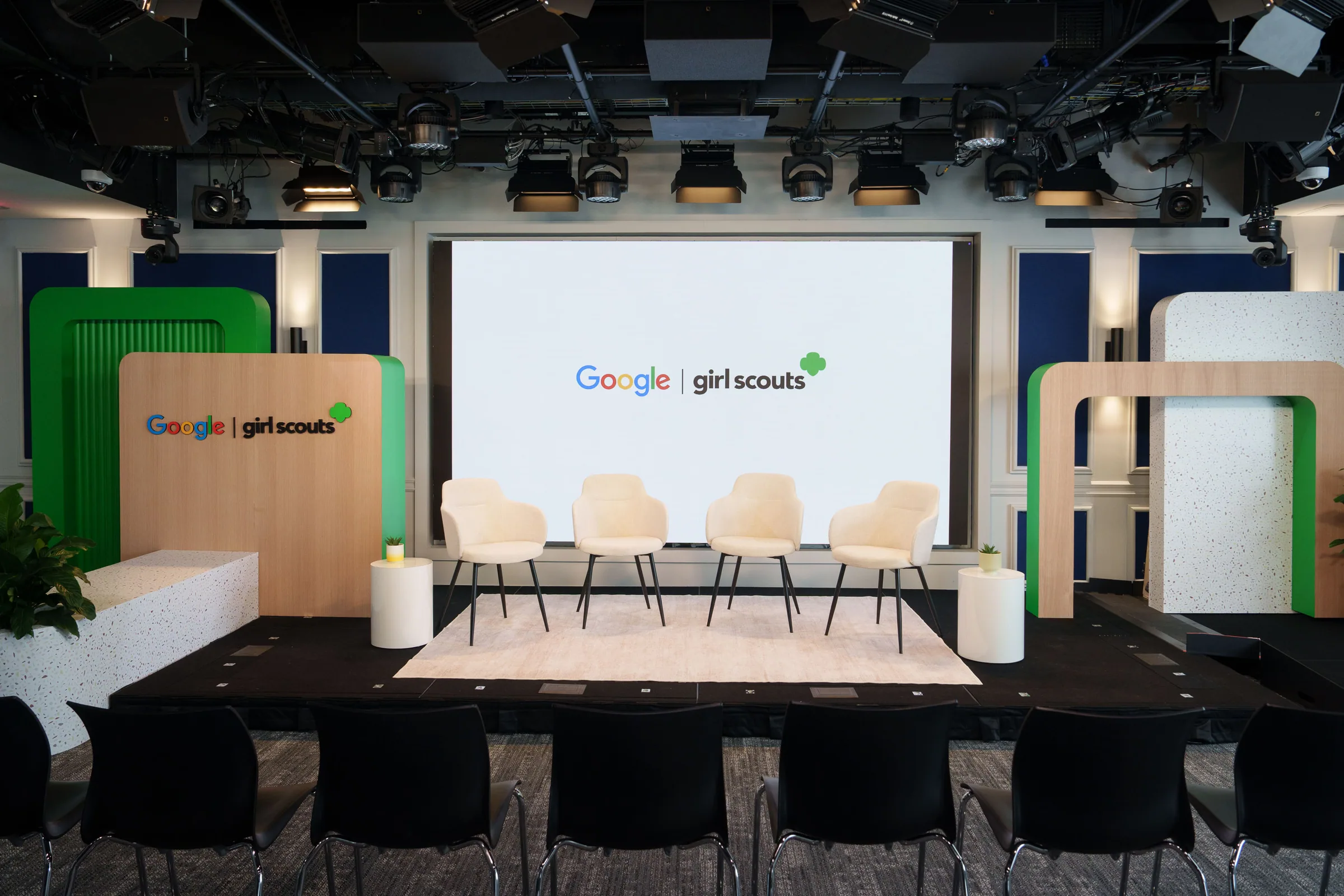 A Google and Girl Scouts stage