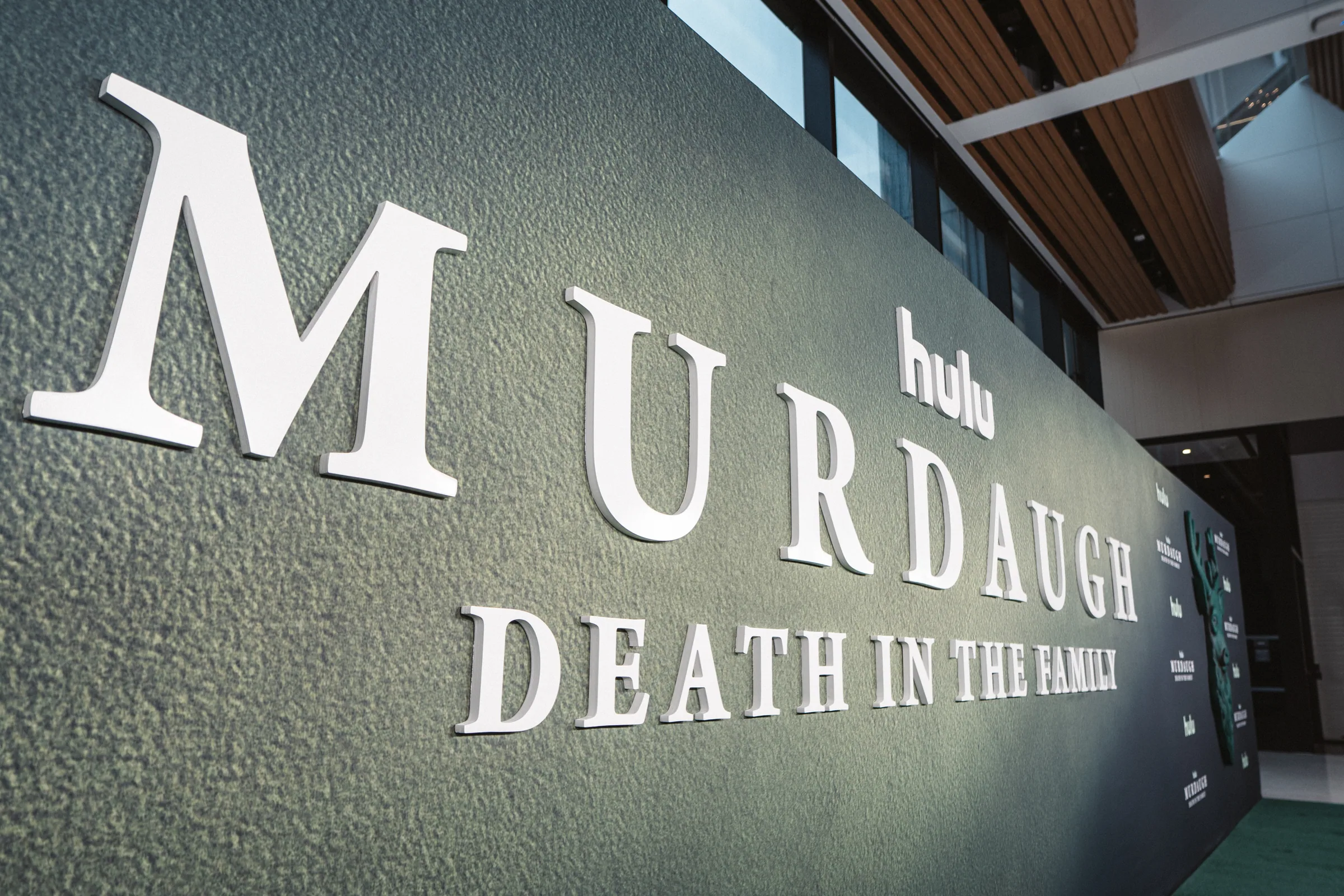 Murdaugh: Death in the Family lettering on the backdrop